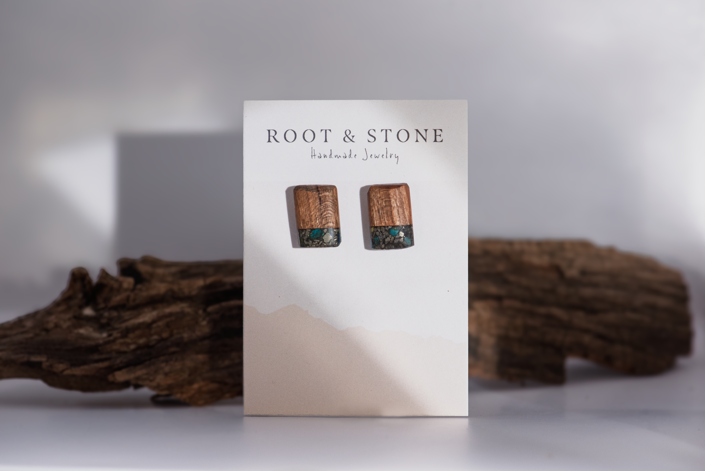 Cherry with Pyrite and Chrysocolla - Earrings